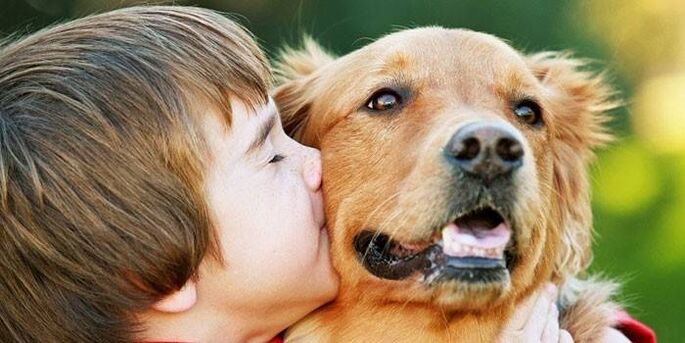 çocuk köpeği öper ve parazitlere yakalanır